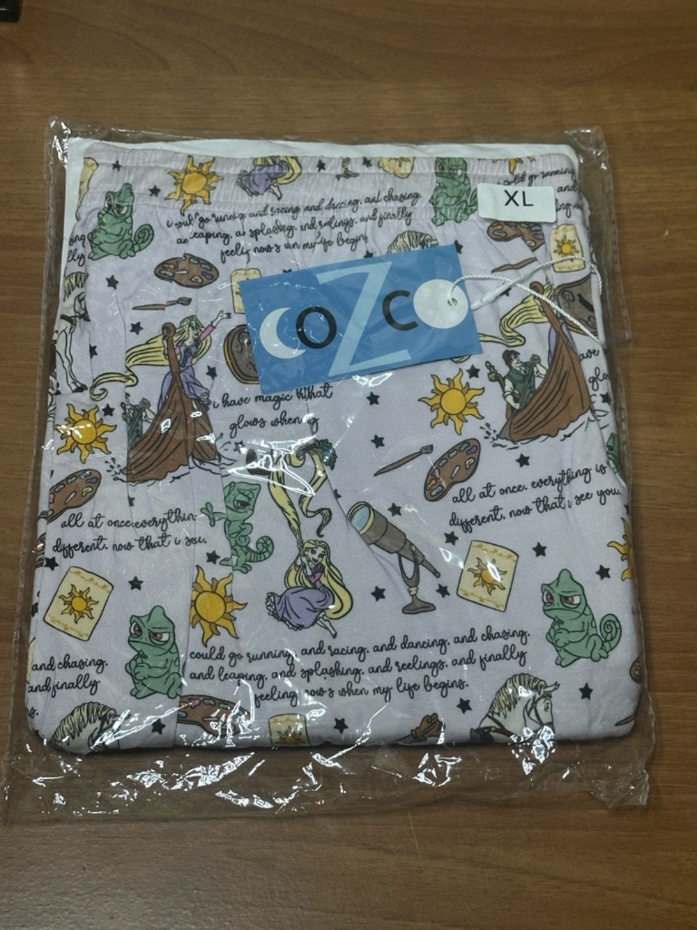 CoZco Tangled Rapunzel Disney Women’s XL Bamboo Jogger Pajama Pants NWT